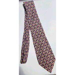 Vito By VR Necktie Silk Multicolor Abstract Geometric Print Hand Made In Italy